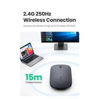 Miš UGREEN bežični, tih, tanak, lagan, 2.4GHz, 400DPI, kutija, svijetlosivi