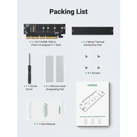 Adapter UGREEN M.2 PCIe NVME M-Key na PCIe 4.0 x16 s hladnjakom, kutija