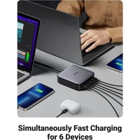 Punjač UGREEN 2x USB-A + 4x USB-C, 200W, GaN II, kutija