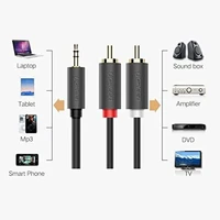 Kabel UGREEN audio 3,5mm na 2x RCA, 2m (10510)