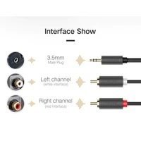 Kabel UGREEN audio 3,5mm na 2x RCA, 2m (10510)