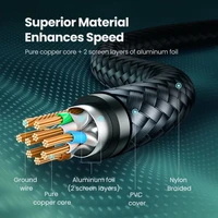 Kabel UGREEN Cat7 Shielded Round s modularnim RJ45 konektorom, 1m