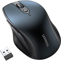 Miš UGREEN bežični, Bluetooth 5.0 + 2.4GHz, USB prijamnik, 5 tipki, za MacBook, PC, desktop, Chromebook