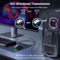 Kabel UGREEN DisplayPort na HDMI, 4K@60Hz, HDR Active DP1.2 na HDMI2.0, 2m