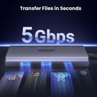 Hub UGREEN USB-C 6u1, dvostruki HDMI 4K@60Hz, 100W PD