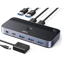USB switch UGREEN USB 3.0 za 2 računala, dijeljenje USB-C i USB-A uređaja