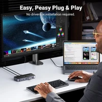 USB switch UGREEN USB 3.0 za 2 računala, dijeljenje USB-C i USB-A uređaja
