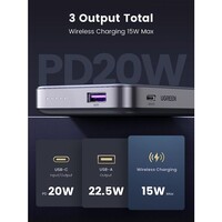 Baterija UGREEN magnetska s preklopnim stalkom, 10.000mAh, PD 20W