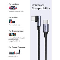 Kabel UGREEN USB-C kutni na USB-C kutni, 60W, 3m