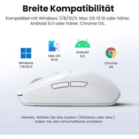Miš UGREEN bežični, 5000DPI, 2.4G+BT, bijeli