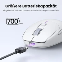 Miš UGREEN bežični, 5000DPI, 2.4G+BT, bijeli