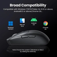 Miš UGREEN bežični, 5000DPI, 2.4G+BT, crni