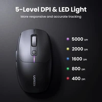 Miš UGREEN bežični, 5000DPI, 2.4G+BT, crni