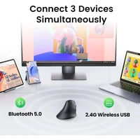 Miš UGREEN bežični, ergonomski, vertikalni, Bluetooth + Wi-Fi