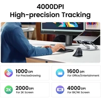 Miš UGREEN bežični, ergonomski, vertikalni, Bluetooth + Wi-Fi