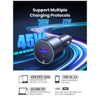Punjač UGREEN za automobil, 63W, USB + USB-C