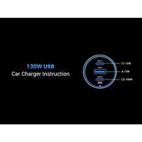 Punjač UGREEN za automobil, 130W, 3 porta