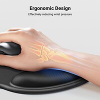 Podloga za miš UGREEN ergonomska, s osloncem za zapešće, crna