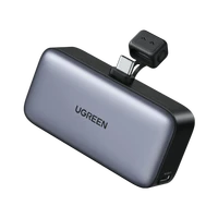 Baterija UGREEN prijenosna, 5000mAh, 22,5W, USB-C, s ugrađenim USB-C konektorom i LED zaslonom