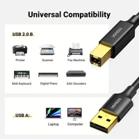 Kabel UGREEN za pisač, USB 2.0 (USB-A na USB-B), 5m, kompatibilan s HP, Canon, Epson, Lexmark, Dell, Brother