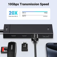 Hub UGREEN USB-C, 10Gbps, 2x USB-C 3.2 + 2x USB 3.2