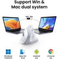 Miš UGREEN bežični, ergonomski, vertikalni, Bluetooth + Wi-Fi, bijeli