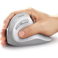 Miš UGREEN bežični, ergonomski, vertikalni, Bluetooth + Wi-Fi, bijeli