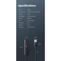 Adapter UGREEN HDD SSD 2,5'' SATA III 3.0 na USB 3.2 Gen1 (5Gbps)