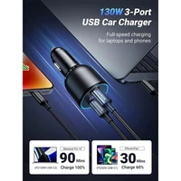 Punjač UGREEN za automobil, 130W, s 1m USB-C kabelom