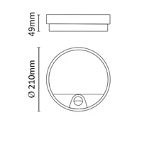 Zidna svjetiljka ASALITE LED 15W 4000K, 1400lm, IP54 + senzor