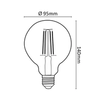 LED žarulja ASALITE sa filamentom 7W G95, E27, 2000K, 650lm