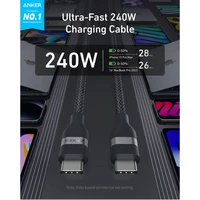 Kabel ANKER USB-C na USB-C, opleteni, 240W, 1,8m, crni (knit)