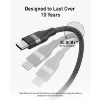 Kabel ANKER USB-C na USB-C, opleteni, 240W, 1,8m, crni (knit)