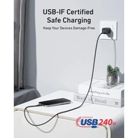 Kabel ANKER USB-C na USB-C, opleteni, 240W, 1,8m, crni (knit)