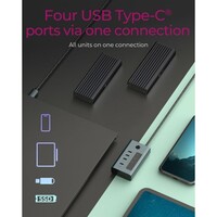 Hub ICYBOX IB-HUB1454-C31, 4 porta, USB 3.2 Gen 2 Type-C