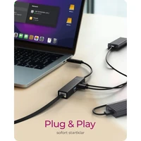 Hub ICYBOX IB-HUB1439-LAN, 4 porta, USB 3.2, Type-A/Type-C