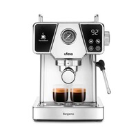 Aparat za espresso UFESA Bergamo za mljevenu kavu, 20 bara, s manometrom, Thermoblock grijanjem i pjenilom mlijeka