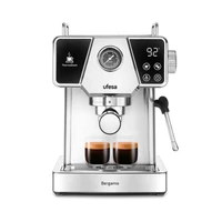 Aparat za espresso UFESA Bergamo za mljevenu kavu, 20 bara, s manometrom, Thermoblock grijanjem i pjenilom mlijeka