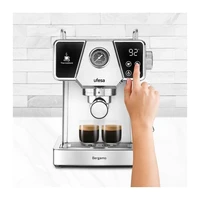 Aparat za espresso UFESA Bergamo za mljevenu kavu, 20 bara, s manometrom, Thermoblock grijanjem i pjenilom mlijeka