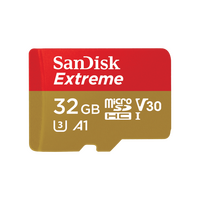 Memorijska kartica 32 GB, SANDISK Extreme, microSDHC + SD adapter, A1 C10 V30 UHS-I U3, za akcijske kamere, do 100 MB/s (SDSQXAF-032G-GN6AA)