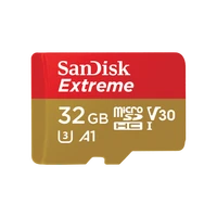 Memorijska kartica 32 GB, SANDISK Extreme, microSDHC + SD adapter, A1 C10 V30 UHS-I U3, za akcijske kamere, do 100 MB/s (SDSQXAF-032G-GN6AA)