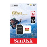 Memorijska kartica 32 GB, SANDISK Extreme, microSDHC + SD adapter, A1 C10 V30 UHS-I U3, za akcijske kamere, do 100 MB/s (SDSQXAF-032G-GN6AA)