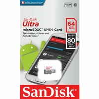 Memorijska kartica 64 GB, SANDISK Ultra, microSDXC UHS-I, 100 MB/s, C10 (SDSQUNR-064G-GN3MN)