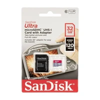 Memorijska kartica 32 GB, SANDISK Ultra, microSDHC UHS-I + SD adapter, 120 MB/s, A1, C10 (SDSQUA4-032G-GN6MA)