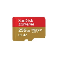 Memorijska kartica 256 GB, SANDISK Extreme, microSDXC + SD adapter, 190/130 MB/s, A2, C10, V30, UHS-I, U3 (SDSQXAV-256G-GN6MA)