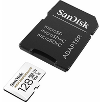 Memorijska kartica 128 GB, SANDISK High Endurance, microSDHC + SD adapter, Full HD/4K, do 100/40 MB/s, C10, U3, V30 (SDSQQNR-128G-GN6IA)