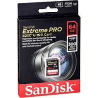 Memorijska kartica 64 GB, SANDISK Extreme PRO, SDXC UHS-II, C10, U3, V90, do 300 MB/s (SDSDXDK-064G-GN4IN)
