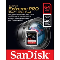 Memorijska kartica 64 GB, SANDISK Extreme PRO, SDXC UHS-II, C10, U3, V90, do 300 MB/s (SDSDXDK-064G-GN4IN)