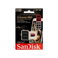 Memorijska kartica 256 GB, SANDISK Extreme PRO, microSDXC + SD adapter, do 200/140 MB/s, A2, C10, V30, UHS-I, U3 (SDSQXCD-256G-GN6MA)