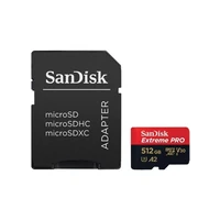 Memorijska kartica 512 GB, SANDISK Extreme PRO, microSDXC + SD adapter, do 200/140 MB/s, A2, C10, V30, UHS-I, U3 (SDSQXCD-512G-GN6MA)